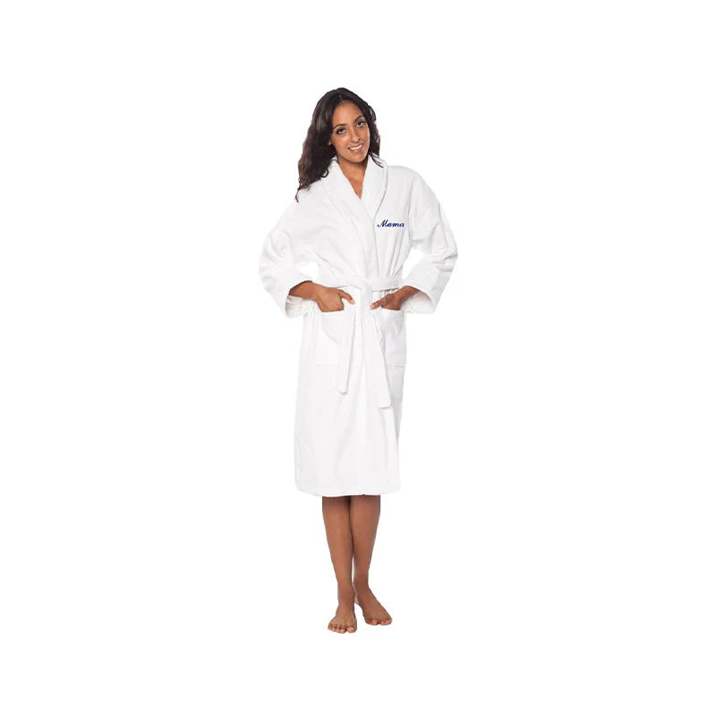 Combed Cotton Velour Embroidered Bath Robe – Luxury Hotel & Spa Robe for Men & Women