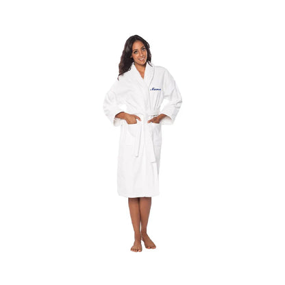 Combed Cotton Velour Embroidered Bath Robe – Luxury Hotel & Spa Robe for Men & Women